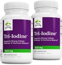 Terry Φυσικά Tri-Ιώδιο - Βοήθεια Thyroid Υγεία με ιωδιούχο κάλιο & νάτριο Ιωδιούχο - Βοηθήματα Ορμόνη Ισορροπία με Μοριακό Ιώδιο από Kelp - Εγκεφαλική & Ενεργειακή Υποστήριξη - 12.5mg, 180 Κάψουλες (Συσκευασία 2)