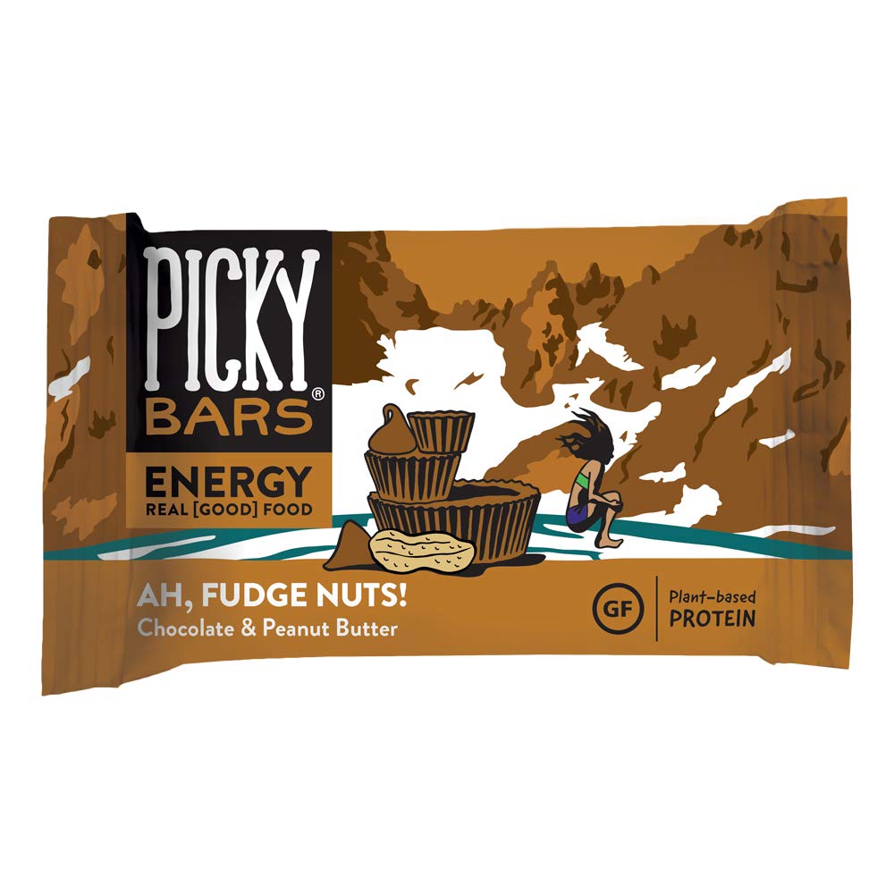 Picky Bars Real Food Energy Bars, Πρωτεΐνες με βάση το φυτό, όλα-φυσικά, Χωρίς γλουτένη, Μη-GMO, Μη-Dairy, Ah, Fudge Nuts, Συσκευασία των 10