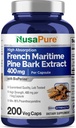 NusaPure French Maritime Pine Bark Extract 400mg ανά Veggie Caps 200-Ημέρες Παροχή Βιοπερίνης Μη ΓΤΟ Vegan