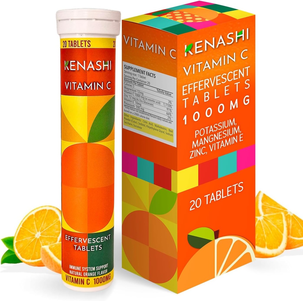 Βιταμίνη C 1000mg Αναβράζοντα Δισκία Βιταμίνη με ψευδάργυρο Κάλιο Μαγνήσιο Ε Βιταμίνη C Αποφλοιωμένο παρα Ενηλίκων Ψευδάργυρος και Βιταμίνη C 20 Δισκία