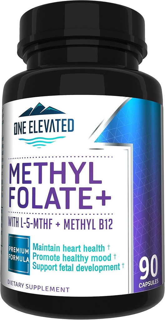 Double Strength & Most Bioactive Methyl Folate! Uniquely Formulated with Highest Pharmaceutical Grade Methylcobalamin (B12), Niacin, B1, B2 B6. Works Synergistically for Max Results-3 Month Supply