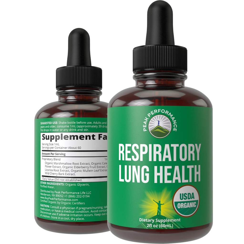USDA Organic Lung Detox για καπνιστές και μη καπνιστές με 6 κορυφαία συστατικά. Mullein Leaf, Marshmallow Root, Καλεντούλα. Καθαρίστε τους πνεύμονες για καλύτερη αναπνευστική υγεία. Συμπλήρωμα απόχρωσης υγρών σταγόνων