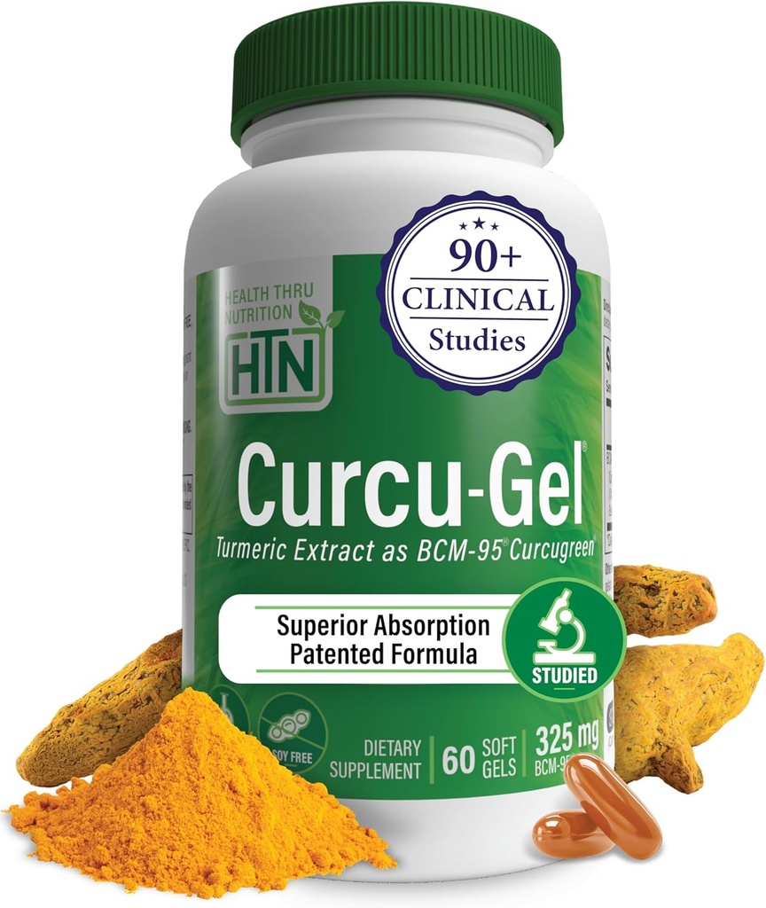 Health Thru Nutrition Curcu-Gel Turmeric Curcumin Complex BCM-95 Softgels, 325mg (πακέτο των 60)