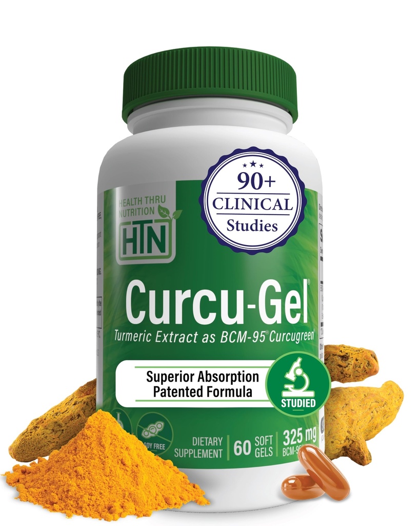 Health Thru Nutrition Curcu-Gel Turmeric Curcumin Complex BCM-95 Softgels, 325mg (πακέτο των 60)