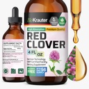 BIO KRAUTER Red Clover Βάμμα - Red Clover Extract - Υγρό συμπλήρωμα για την υποστήριξη των γυναικών - Αλκοόλ και ζάχαρη δωρεάν - Vegan σταγόνες 4 fl.Oz.