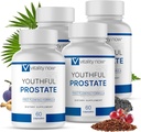 Youthful Prostate -Saw Palmetto for Men, Boosts Energy with Panax Ginseng, Antioxidant Protection, Vitamin E & Lycopene, Promotes Vitality & Well-Being - Prostate Supplement (Pack of 4)