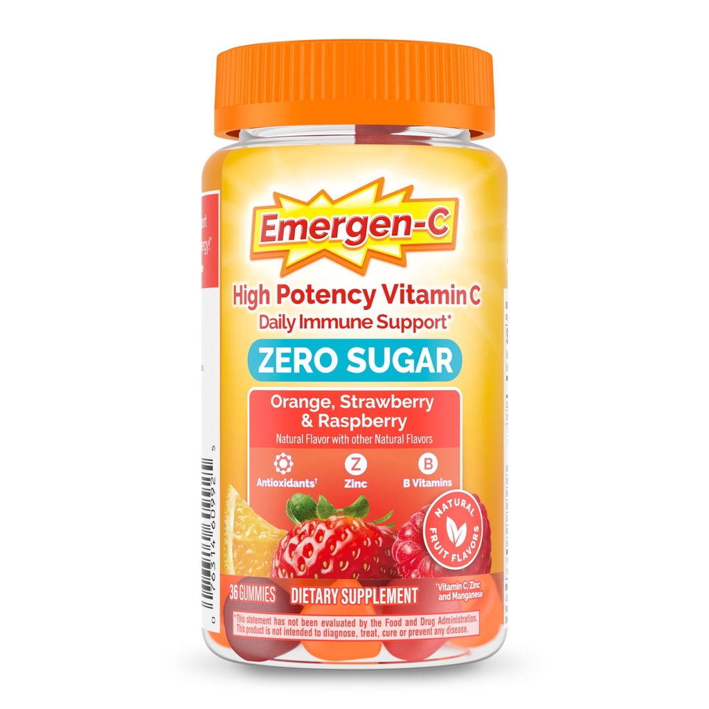 Emergen-C Zero Ζάχαρη Ανοσοποιητική Υποστήριξη Ενηλίκων Gummies 36 Count