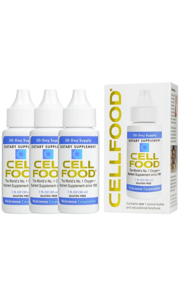 Cellfood Oxygen Boost - 1 fl oz, 3 Pack - Συμπλήρωμα Υγρού Οξυγόνου για Λεμφική Αποχέτευση, Υψόμετρο Ασθένεια, Jet Lag, Κόπωση, Πονοκέφαλοι, Hangovers & Ενέργεια - Χωρίς Γλουτένη, Cert. Kosher.
