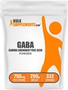BulkSupplements.com GABA Powder - Gamma Aminobutyric Acid, GABA Supplement, Amino Acid Supplement - Χωρίς γλουτένη, 750mg ανά Σερβίρισμα, 250g (8,8 oz) (Pack of 1)