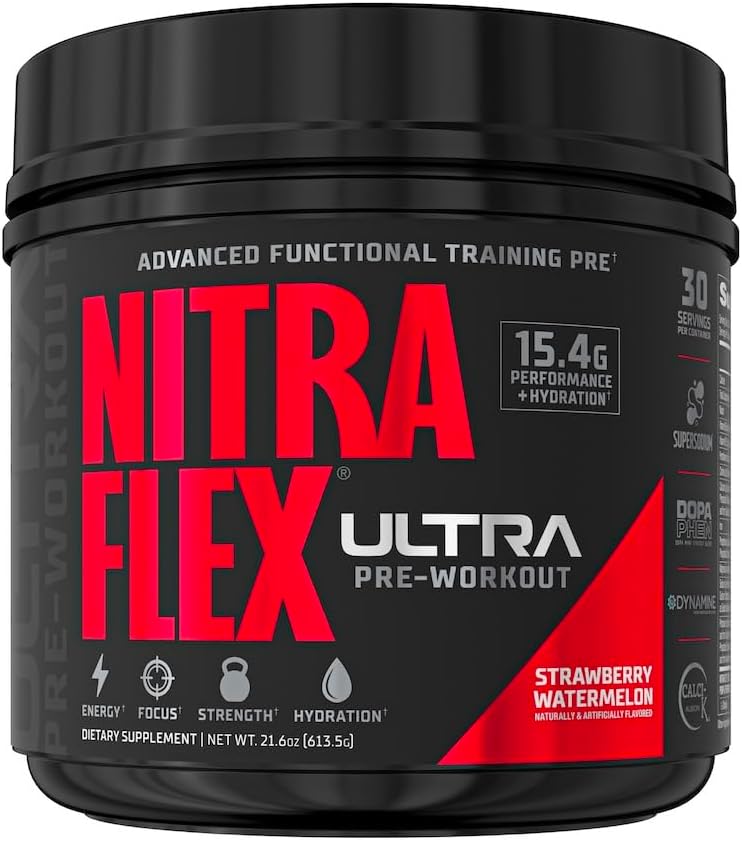 GAT SPORT Nitraflex Ultra Pre-Wortout Supplement (30 σερβιέτες, φράουλα καρπουζιού)