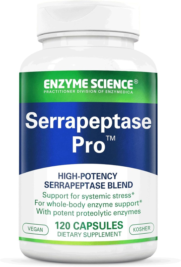 Enzyme Science Serrapeptase Pro, 120 Κάψουλες - Serratiopeptidase Supplement for Sinus, ανοσοποιητική & καρδιοαγγειακή υποστήριξη