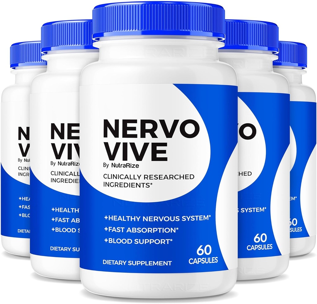 (Pack of 5) NervoVive – Original Nervo Vive Nerve Health Support Formula, Total Nerve Care with Natural Ingredients for Comfort & Signal Function 
