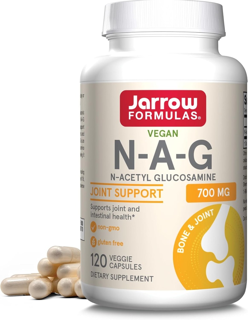 Jarrow Formulas N-A-G 700 mg, N-Acetyl Glucosamine, Acetylated Form of Glucosamine for Bone and Joint Support, 120 κάψουλες λαχανικών, Έως 120 σερβιέτες