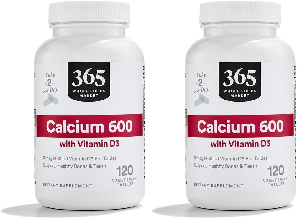 365 από την Whole Foods Market Calcium με Βιταμίνη D3 Tablets, 120 Count (Pack of 2)