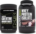 NutraBio Creatine Monohydrate, Unflavored, 300g και Whey Protein Isolate, σοκολάτα βουτηγμένο Macaroon, συμπλήρωμα Bundle - μυϊκή ενέργεια, Lean μυϊκή ανάπτυξη, ανάκτηση, και δύναμη