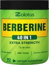 Zolotus Berberine Συμπλήρωμα 40 σε 1, με Sea Moss, Cinnamon, Milk Thistle, Apple Cider Vinegar, Quercetin, Καλύτερο συμπλήρωμα για το ανοσοποιητικό σύστημα, Dibestion & Heart Health