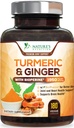Turmeric Curcumin Supplement 1950mg - 95% Κουρκουμινοειδή με οργανική Turmeric & Ginger, BioPerine Μαύρο Πιπέρι για την καλύτερη απορρόφηση, Vegan Κοινή Υποστήριξη της Φύσης, Μη ΓΤΟ, Εμφιαλωμένο στις ΗΠΑ - 180 Κάψουλες