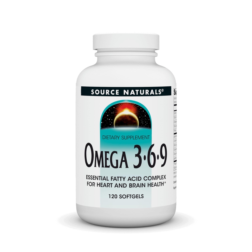 Source Naturals Omega 3-6-9, Essential Faty Acid Complex for Heart and Brain Health* - 120 Softgels