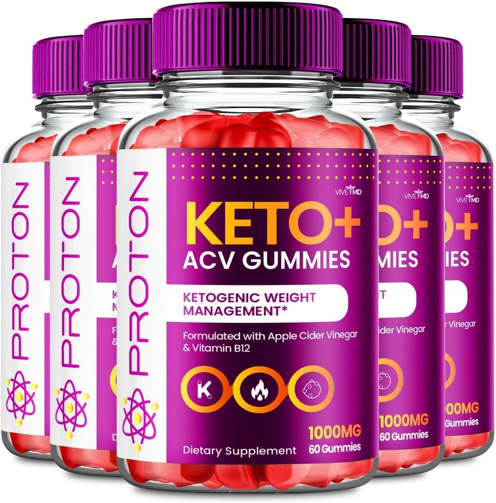 VIVE MD Proton Keto ACV Gummies Advanced Weight Management, Protein Keto ACV Gummies, Proton Keto Plus Gummies with Apple Cider Vinegar Supplement 1000mg, Proton Keto+ACV Gummies Reviews (5 Pack)
