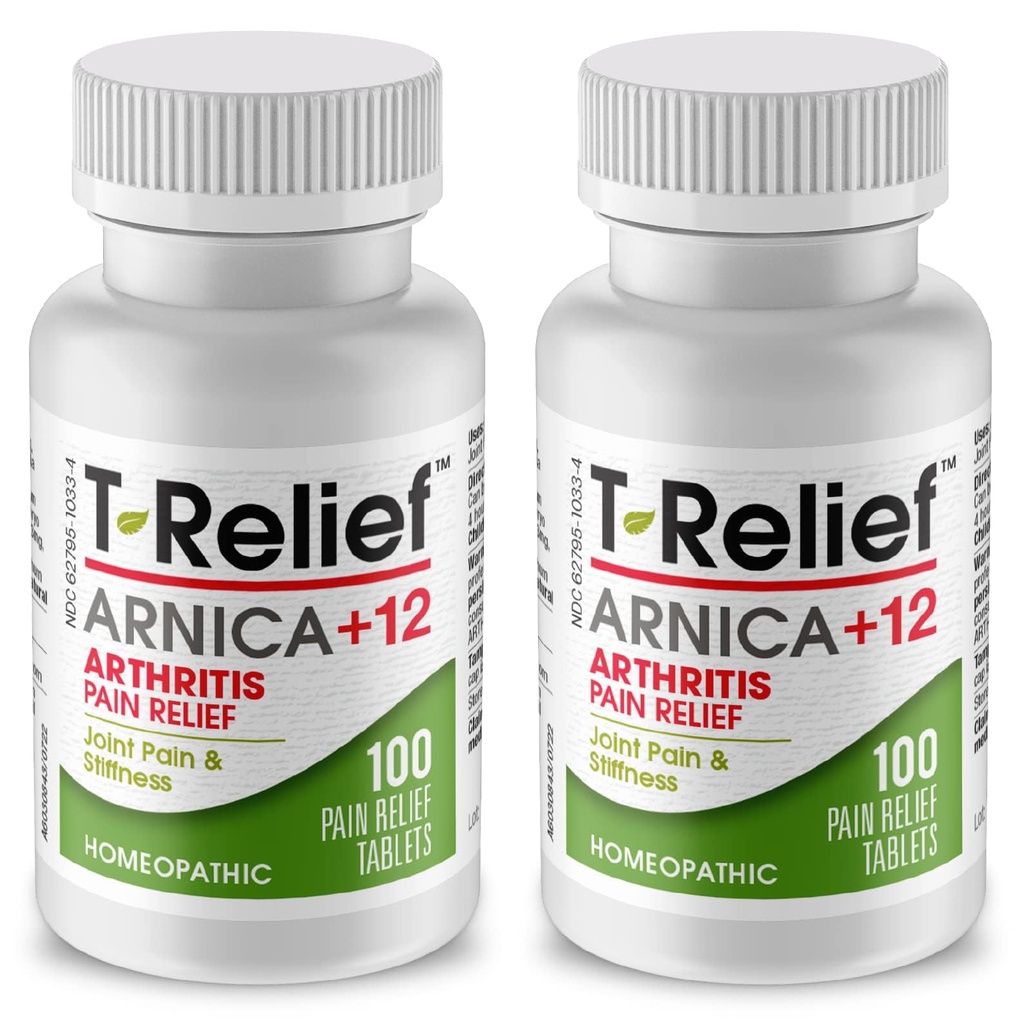 T-ανακουφισμός Επιπλέον δύναμη Αρθρίτιδα Arnica +12 Πόνος Ανακουφίζει Φυσικά φάρμακα Βοήθεια Μειώστε τη λύπη Αίσθημα Αίσθηση & Πόνος στις αρθρώσεις Φυσικά - 100 δισκία (2 Pack)