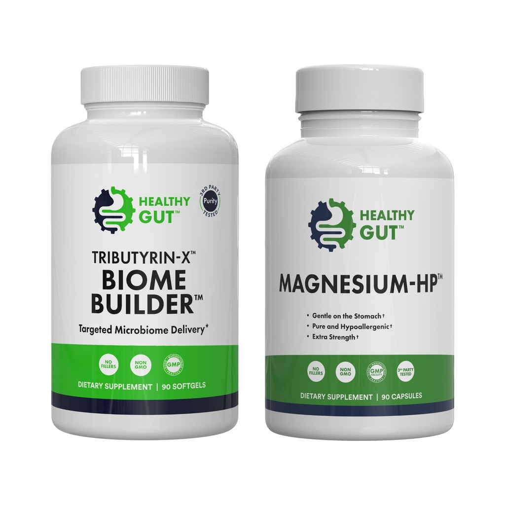 Healthy Gut Tributyrin-X Biome Builder, 90 Softgels, και μαγνήσιο-HP, 90 κάψουλες