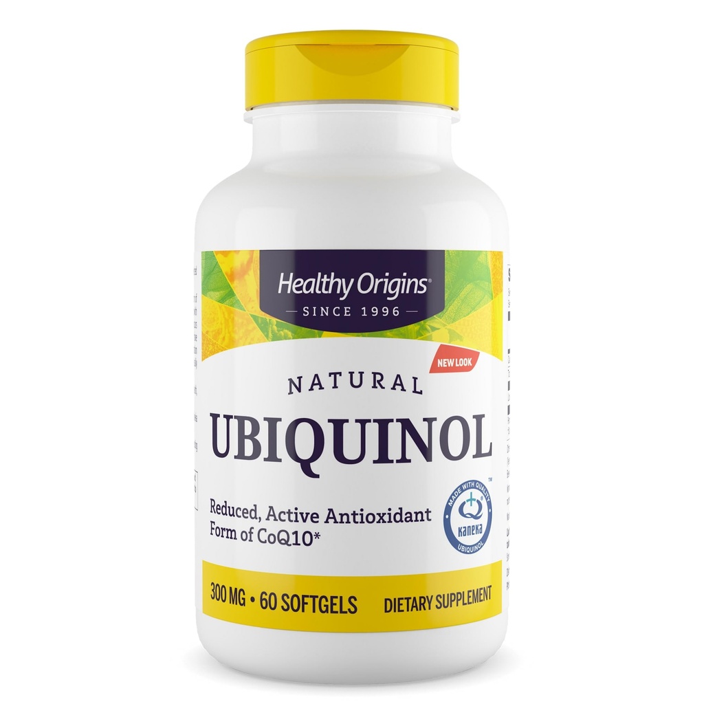 Υγιής Προέλευση Ubiquinol (ενεργή μορφή CoQ10), 300 mg - Kaneka Ubiquinol συμπληρώματα για την καρδιακή υγεία & αντιοξειδωτική υποστήριξη - χωρίς γλουτένη και μη-GMO συμπλήρωμα - 60 Softgels