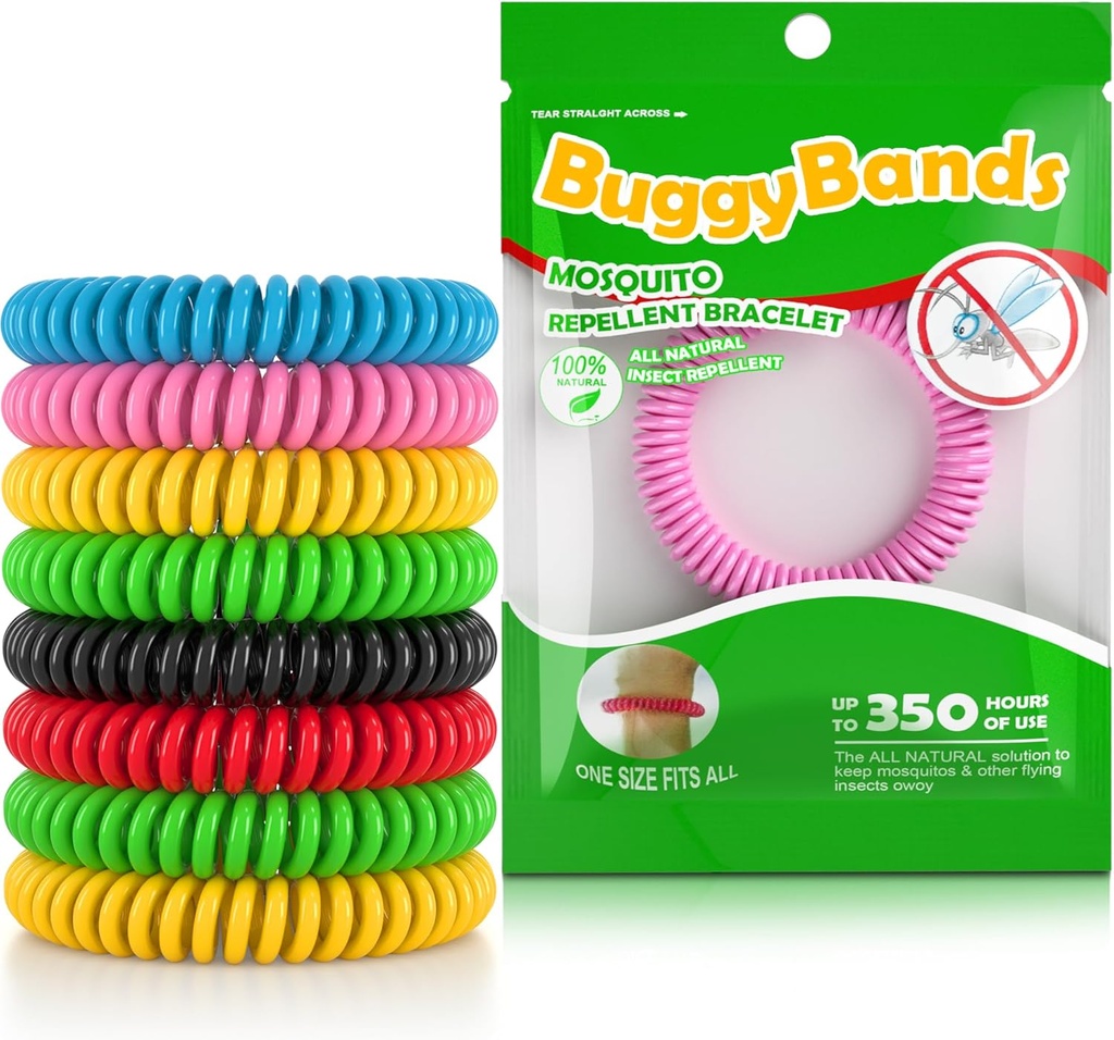 24 Pack Mosquito Repellent Βραχιόλια, ατομικά τυλιγμένα Repellent Wristbands, DEET Free, Natural and Waterproof Band