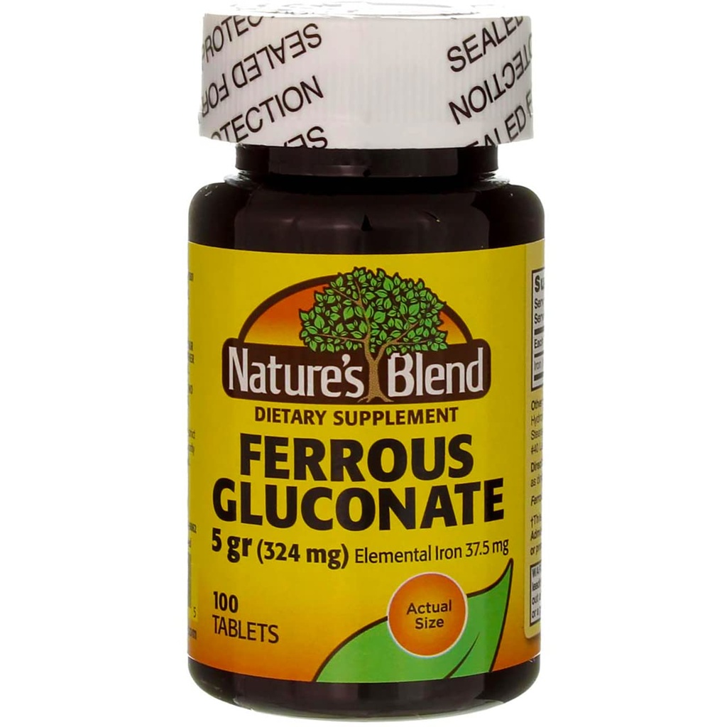 Μείγμα Ferrous Gluconate δισκία 325 mg 100 Count Per Bottle (5 φιάλες)