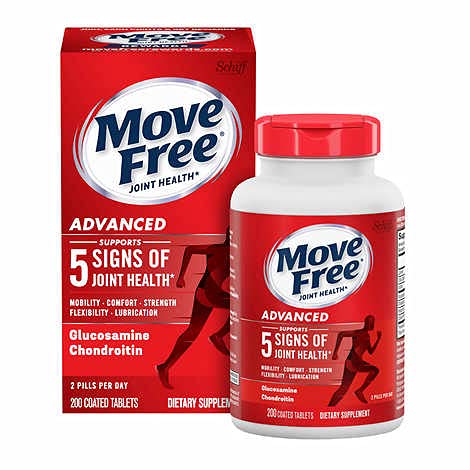 Move Free Advanced, 80 δισκία - Κοινό συμπλήρωμα υγείας με γλυκοζαμίνη και χονδροϊτίνη (πακέτο των 8)