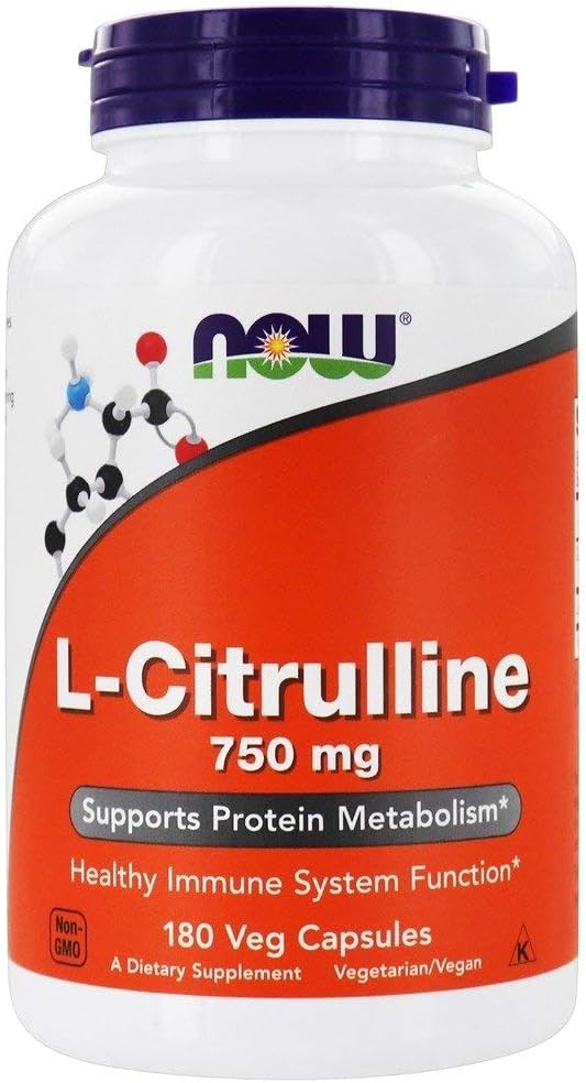 NOW Τρόφιμα L-Citrulline 750mg, 180 κάψουλες, (πακέτο των 3)