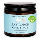 Irene Organics Organic Baby Vapor Chest Rub Clean Vapo Rub Made with Non Toxic Ingredients as Eucalyptus Essentials Oils, Safe for All Ages, Newborns and Infants, Sick Kids Essentials