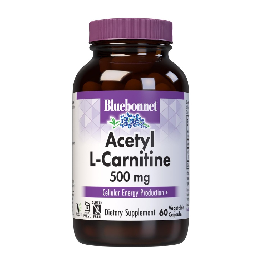 BlueBonnet Acetyl L-καρνιτίνη 500 mg Βιταμίνη Κάψουλες, 60 Count