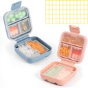 Dynippy Daily Pill Organizer 5 Διαμερίσματα Φορητή απόδειξη υγρασίας μικρή θήκη χάπι για Pocket Purse Travel Pill Box Φορητή ιατρική Vitamin Fish Oil Κάτοχος εμπορευματοκιβωτίων (μπλε ροζ)
