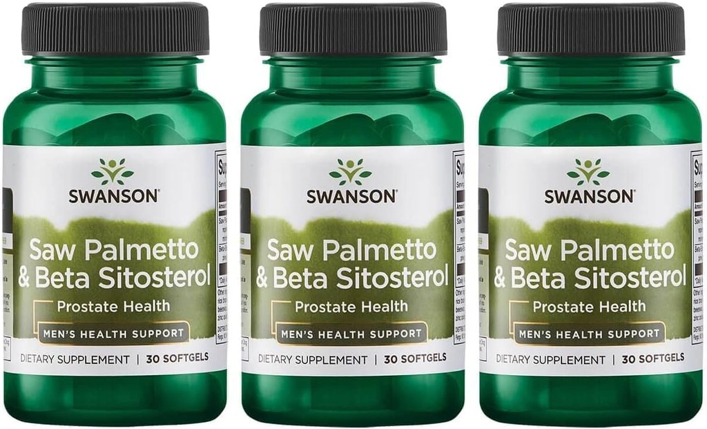 Swanson Saw Palmetto και Beta Σιτοστερόλη 30 Sgels (3 Pack)