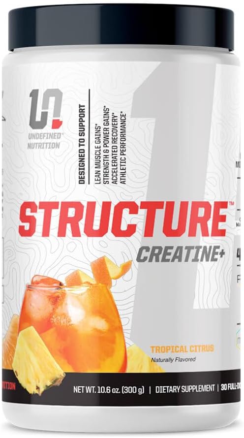 Απροσδιόριστη διατροφική δομή Creatine+ από Brian Shaw (30 υπηρεσίες) –Micronized Creatine Monohydrate + μαγνήσιο Χηλικός Χηλικός & HMB και PEAK ATP-Stength, Power, Recovery (10.6oz, Tropical Citrus)