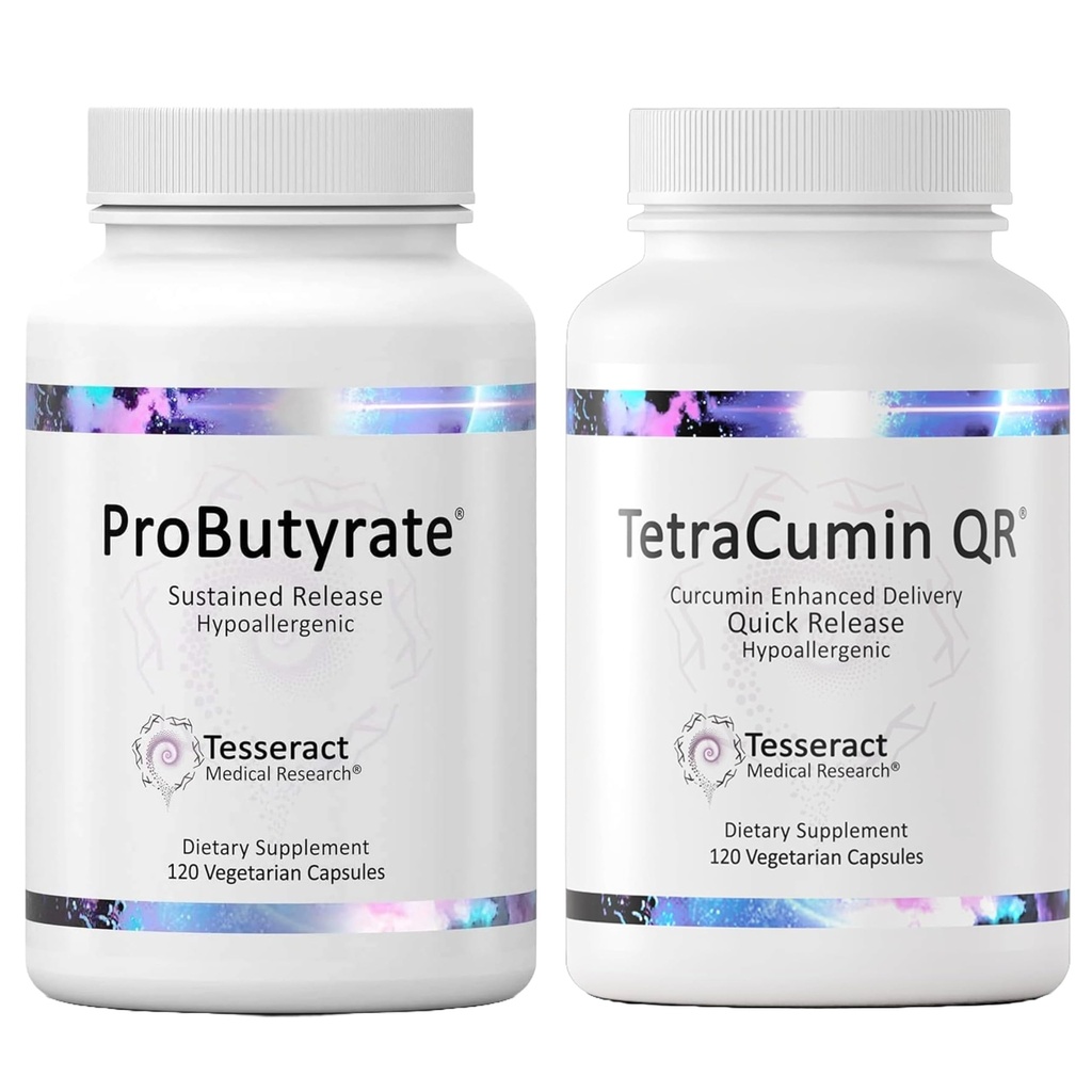 Ιατρικές έρευνες Tesseract Optimal Gut & Tissue Bundle, Butyric Acid Complex Γαστρεντερικό και Curcumin Metabolite Joint συμπλήρωμα ανακούφισης