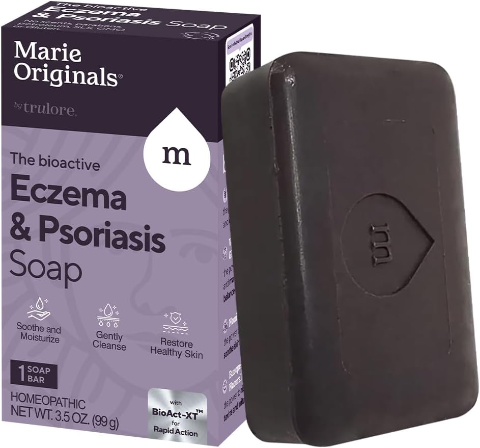 Marie Originals Eczema Face Soap Body Wash Bar – All Natural Psoriasis, Δερματίτιδα Θεραπεία για ξηρό Ichy Flaky Skin Relief – Απαλό Αποτοξινωτικό, Θεραπεία, Anti-Itch, Καθαρισμός Δερμάτινη Φροντίδα (Pack of 1)