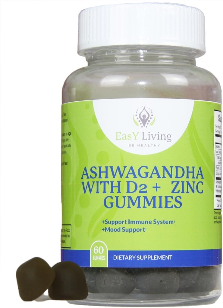 Ashwagandha 1500mg ΒιταμίνηD2 200mcg Ψευδάργυρος 4mg Gummies pS για ανακούφιση από το στρες & υποστήριξη ανοσοποιητικού συστήματος