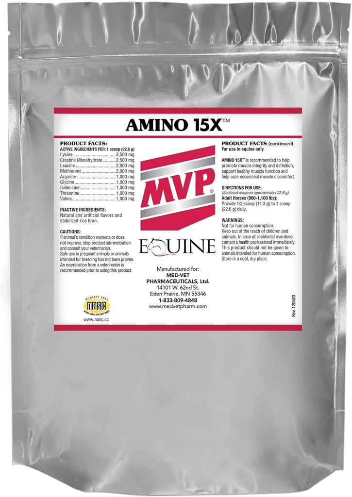 Amino 15X (3 lb) -Υποστηρίζει υγιή μυϊκή λειτουργία, ανάπτυξη και επισκευή στα άλογα