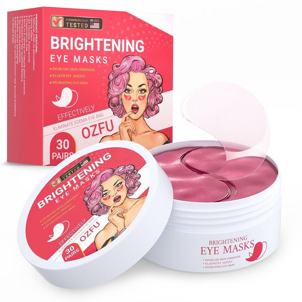 Στο πλαίσιο Eye Patches (30 Pairs), Μάσκα ματιών για Puffy Eyes, Σκοτεινοί κύκλοι, Μπαγκς και ρυτίδες με κολλαγόνο, Ανακουφίζει την πίεση και μειώνει τις ρυτίδες