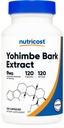 Nutricost Yohimbe Bark Extract 450mg (9mg Alkaloids Yohimbine), 120 κάψουλες - Επιπλέον δύναμη, χωρίς γλουτένη, μη ΓΤΟ
