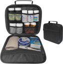 Medium Travel Pill Bottle Organizer, Τσάντα Ιατρικής, Carrier για Φάρμακα και Ιατρικές Προμήθειες - Μαύρο (Χωρίς Κλείδωμα)