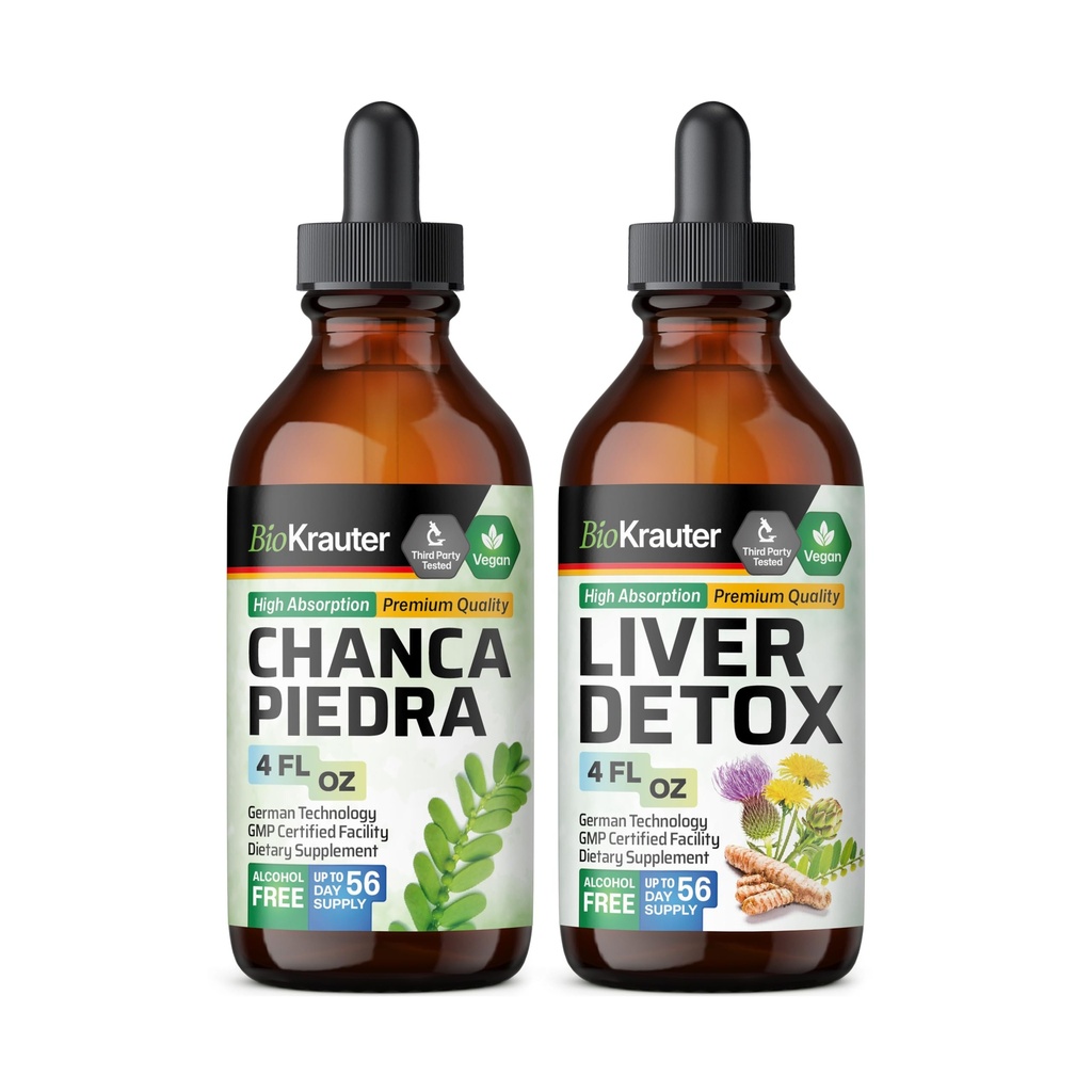 BIO KRAUTER Chanca Piedra Βάμμα 4 Fl. Oz. & Liver Detox Βάμμα 4 Fl. Oz.