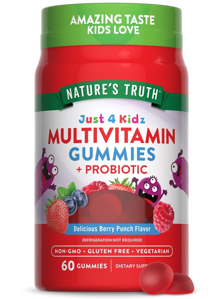 Nature's Truth Kids Multivitamin Gummies with Probiotics 