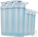 ShakerZoo-6 Pack-Protein Shaker Φιάλες για μείγματα πρωτεϊνών, Shaker Cups για ανακινήσεις πρωτεϊνών, 3 τεμ 24 ουγγιά και 3 τεμ 20 ουγγιά (μπλε)