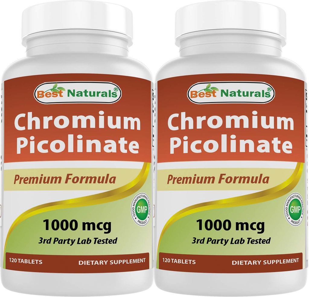 Best Naturals Χρώμιο Picolinate 1000 mcg 120 δισκία (πακέτο του 2)
