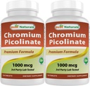 Best Naturals Χρώμιο Picolinate 1000 mcg 120 δισκία (πακέτο του 2)