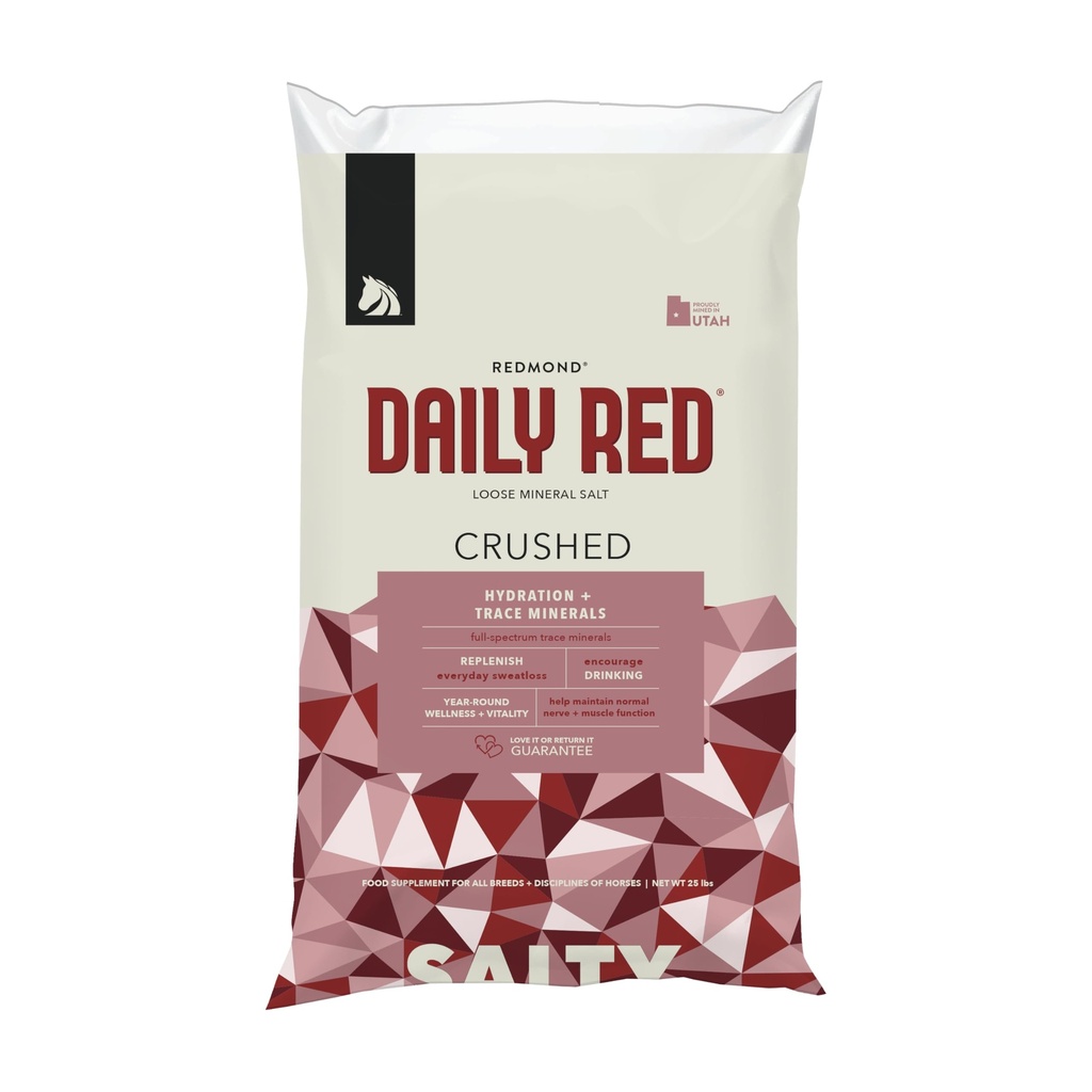 Daily Red Crushed Loose Minerals | Mineral Salt + Electrolyte Supplement for Horses (25LB Refill Bag)