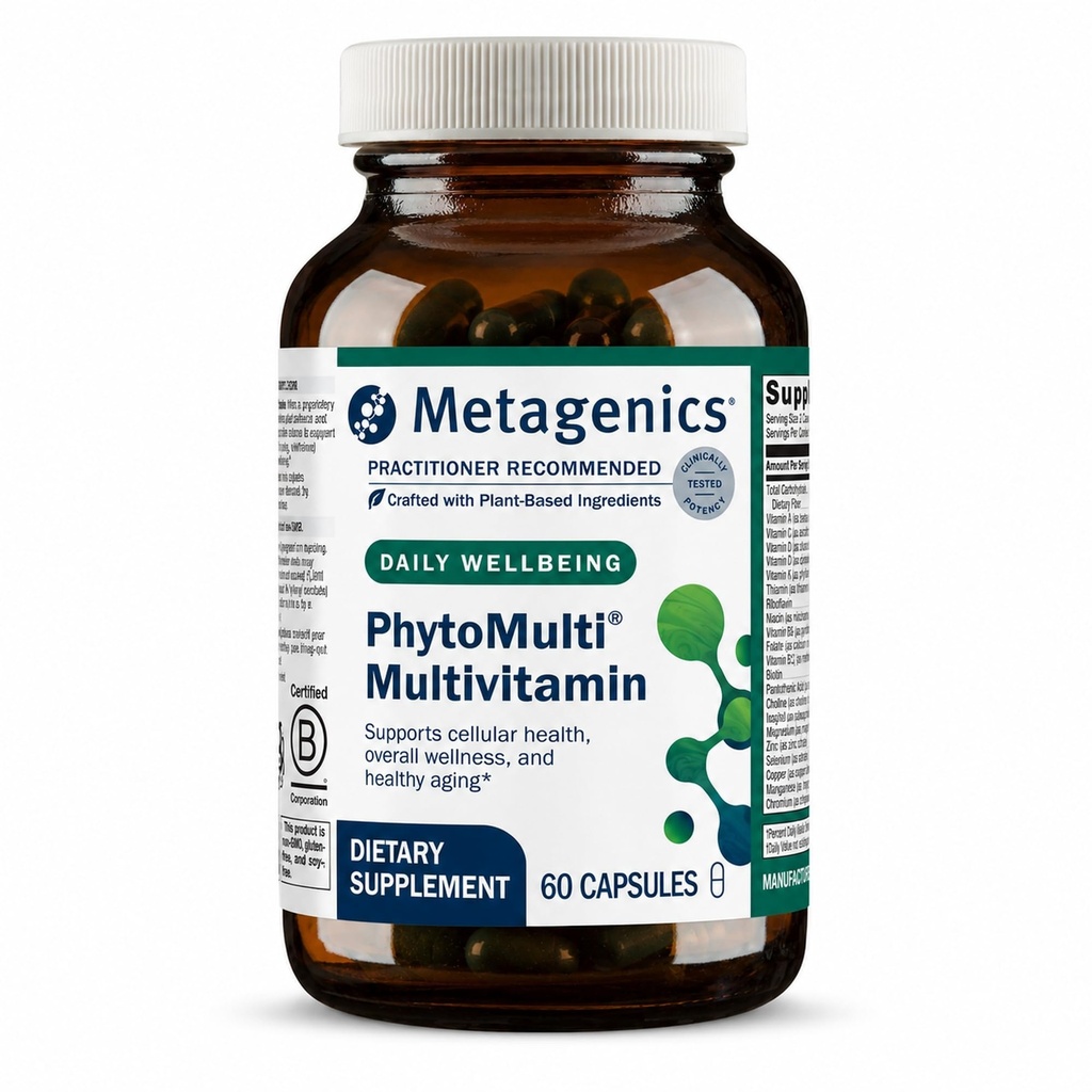Metagenics PhytoMulti Multivitamin - 20+ Essential Vitamins & Minerals with Phytonutrients - Supports Healthy Aging, Cellular Health, Energy & Immune Function - Non-GMO & Gluten-Free - 60 Capsules