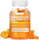 Magnesium Glycinate Gummies 1000mg, High Absorption Sugar Free Magnesium Potassium Supplement for Relaxation, Stress Relief, and Sleep Support for Adults & Kids - 90 Orange Gummies